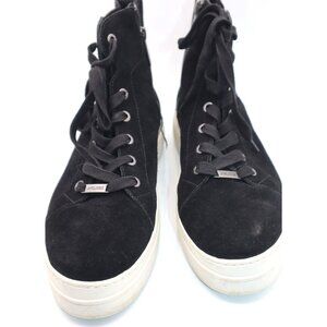 J/Slides Black Suede High Top Sneakers Streetwear Grunge Casual Lifestyle Shoes